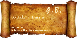 Gothár Barna névjegykártya