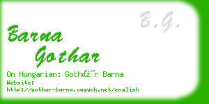 barna gothar business card